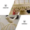 Bandlers 1pc Bird Cage en forme de chandelier créatif en fer Créateur Decor Home Decor Beige