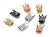 Connettori per talloni a corona di rinstone micro zircone in argento nero per la produzione di bracciale88854257