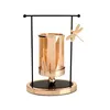 Candle Holders Bedroom Nordic Glass Candleholder Gold Iron Simplicity Crytals Modern Figurine Kaarsenhouder Home Decor 50ZT