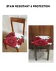 Couvercles de chaise de la Saint-Valentin Rose Rose Rose Blanc Elastic Soutr Cover Holbovers pour la salle à manger Protector Stretch