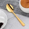Skedar te rostfritt stål kaffe sked högkvalitativ efterrätt kaka frukt guld litet mellanmål skopa middagar verktyg