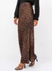 Jupes Sexy Leopard Imprimerie maxi robe pour les femmes d'été 2024 Skinny haute taille élastique Smooth lisse Long Woman