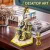 Dekorativa figurer 3D -cello -pussel DIY trämodell kit Musiklåda Byggdekor Creative Puzzle Toy