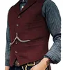 Vaist des gilets pour hommes Veste de mariage marron en tweed Business Wamescoat Veste décontractée Slim Fit Gilet Homme pour Groosmen Man