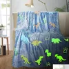 Blankets Dinosaur Luminous Blanket Childrens Birthday Bedroom Mermaid Butterfly Toy Soft Comfortable Magic Gift 230824 Drop Delivery Dhdcy