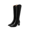 Stövlar Spring Autumn Women Knee High Heel Shoes Lår litet plus storlek 30 31 32 33 - 41 42 43 44 45 46 47 48