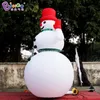 Nieuwe aankomst 5mh gigantische opblaasbare sneeuwpopinflatie Standing Cartoon Snow Ball Character for Christmas Party Event Decoration Toys Sport