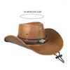 Berets American Cowboy Hat z zespołem Rolled Brim Prom Party Party