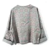 Vêtements ethniques Birdtree Real Silk Chinois Style Mabin Brocade Round Coule Long Mane Jacquard Disc