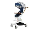 Poussettes # Une nouvelle poussette légère peut être transportée sur l'avion bébé pliable peut s'asseoir et se coucher dans la voiture trolley quatre roues H240514