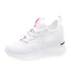 Fitness Shoes Hidden Wedge Summer Explosion Wild Sports Leisure White Grueso espeluznante Mesh superficie