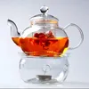 Teaware Sets 600ml Teapot Set Heat-resistant Glass With Round Candle Holder Flower Tea Cups Teapots Gifts