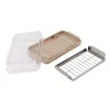 Plates Portable Keeper Dish With Lid Sealing Cutting Kitchen Storage Butter Box Rectangle Container Cheese Cooking Tools