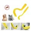 Dog Apparel 2pcs Pet Flea Removal Tool Tick Remover Tweezer Cat Cleaning Picker Twist Hook Grooming Comb Supplies