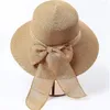 Cappelli larghi Domani donna pieghevole per esterno a bowknot nastro viscrena per la protezione solare berretto da spiaggia in stile brotodro