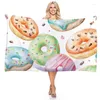 Towel 3D Delicious Food Pizza Burger Printed Bath Shower Rectangular Soft Microfiber Beach Mat Picnic Blanket