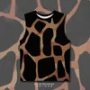 Casual luipaardprint grafische tanktop voor mannen kleding Harajuku Fashion Hawaii Animal Skin Vest Tiger Waistcoat Aloha Beach Tops 240510