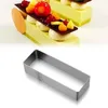 Baking Moulds 3 Size Stainless Steel Mousse Ring Rectangle Cake Cookie Cutters Mold Tiramisu Bakeware Mould