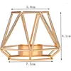 キャンドルホルダーXD-2 PCSヘキサゴン型ホルダー幾何学的なろうそくのろくでなしホームデコレーションのためのゴールデンローズゴールド