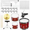 LADE Children's Percussion Instrument Stand with Stool Three and One Cymbal Jazz Drum Set Kit for Adult Students Learning to Play Drums Solid Wood
