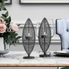 Candle Holders Iron Holder Decoration Dinner Wedding Wrought Plant Leaves Home Candlestick Art Craft Ornament