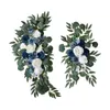 装飾的な花2x結婚式のアーチのセンターピッキング素朴な装飾テーブルチェアアーバーホリデーのための人工バラの花の盗み