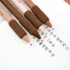 1/4pcs Coffee Sponge Deding Guard Clique em Gel Pen 0.5 Black St Retro Student Signature Rápida Escola Supplências de Office Escola