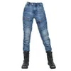 Tvättade Volero jeans kvinnor s motorcykel casual ridning kevlar drop proof byxor