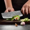 Knife Nakiri 7 "Clieve di carne tagliente e coltello da cucina vegetale Damasco Ctello da chef multi asiatico per casa e cucina