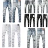 2024 Designer Men Ripped Black Jeans Purple Brand Skinny Jean Pant Vintage White Denim Streetwear Slim Fit Pantal