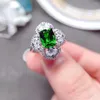 Cluster Rings MeiBaPJ Natural Diopside/Garnet Gemstone Trendy Ring For Women Real 925 Sterling Silver Charm Fine Party Jewelry