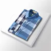 2024 Herren Kleid Casual Shirts Luxurys Slim Seidendesigner T-Shirts Langarm Fashion t Business Clothing Plaid Marken 17 Farbgröße M-3xl