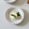 Assiettes simples en céramique éclaboussure plaque ronde rond de dessert pâte à un petit-déjeuner ménage