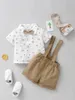 Kledingsets 0-2 jaar Infant Boy Deset Tiger Print korte mouw met boogband shorts trouwfeest Gentleman 2pcs outfit voor
