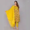 Vêtements ethniques Pakistanais Salwar Kameez Party Wedding Women Women Kurti Palazzo Dupatta Straitement