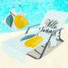 Couvre-chaise Couvrette à la plage fruit et à sangle longue couverture de lit avec poche pour l'été extérieur de la piscine de la piscine
