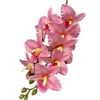 Dekorativa blommor 5st Artificial Catland Flower Plant Big Vanda Cymbidium Orchid Branch For Wedding Floral Decor Faux 9 Heads Cattleya