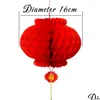Andra evenemangsfest levererar 50 stycken 6 tum traditionella kinesiska röda papperslykta för årsdekoration hänger vattentät festival lan dhjdm