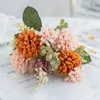 Fleurs décoratives 1pc Silk balle chrysanthemum lavender combinaison bouquet pour le mariage décor de maison fausses plantes artificielles artificielles