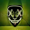 Cosplay Led Horror Mask Light Halloween Up EL Wire Scary Glow In Dark Masque Festival