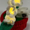 Decorative Flowers Hand-Knitted Lily Of The Valley Desk Lamp Artificial Lights Crochet Funny Gifts For Women Bedroom Home Table Ideas Decor