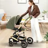 Passeggini# High View Passeggino a due vie Basket per dormire a due vie può sedersi o sdraiarsi leggero a quattro ruote Luxury Trolley Pushchai H240514