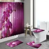 Rideaux de douche campagne fleurs de jardin purple lavenders rideaux orchidées tulipes papillons décor de paysage