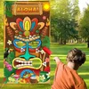 Dekoracja imprezy 1 ustawiaj sztandar gier Luau z 3 workami z piaskiem Totem Decor na letnią tropikalną karnawałową grę Tiki Supplies