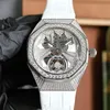 Diamond Mens Watch Automatische mechanische Bewegung Uhren 42mm Sapphire Lederband Klassische Armbanduhr Montre de Luxe