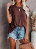 Womens T -shirt shortsleeve blus Lous Crewneck Ladies Casual Summer Tunic Tops 240506