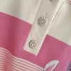 Robes de fille 4-14 ans Girls Dress Summer Cartoon Match Stripe Polo Collar Fashion Princess For Kids Leisure