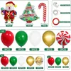 Feestdecoratie kerstballon krans boog set rode en witte snoep ballonnen boom kerstman aluminium folie