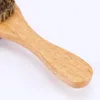 Wanmei Men's Beech Wood Beard Brush Solid Wood Comb Pig Hair Wood Brush Home Rakar Skägg Brushform