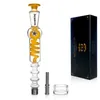 Phoenix Star Nectar Collector Kit - Bubbler en verre, ongle en titane, plats de cire Portable Tamponnage pour concentrés Bangs de verre à bobine glacial 8,5 pouces